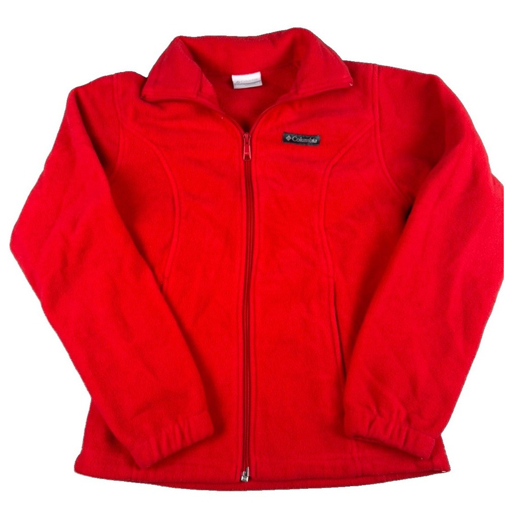 Columbia Womens XS Red Fleece Jacket Full Zip Outdoor Hiking Casual Coat